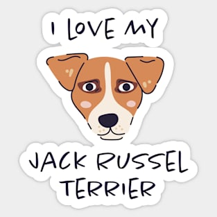 I Love My Jack Russel Terrier Sticker